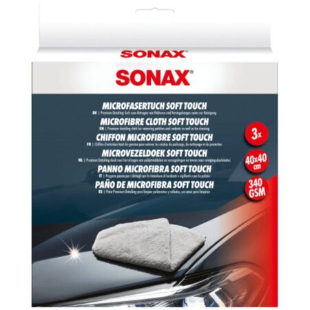 SONAX Microfasertuch Soft Touch, 40 × 40 cm, 3 Stk.